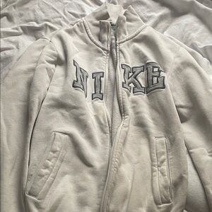 Nike Off-White Jacket with Dark Gray Lettering